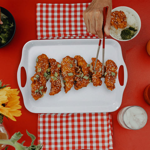 KAQAHIDO two-piece tray set, perfect for snack or dessert service.