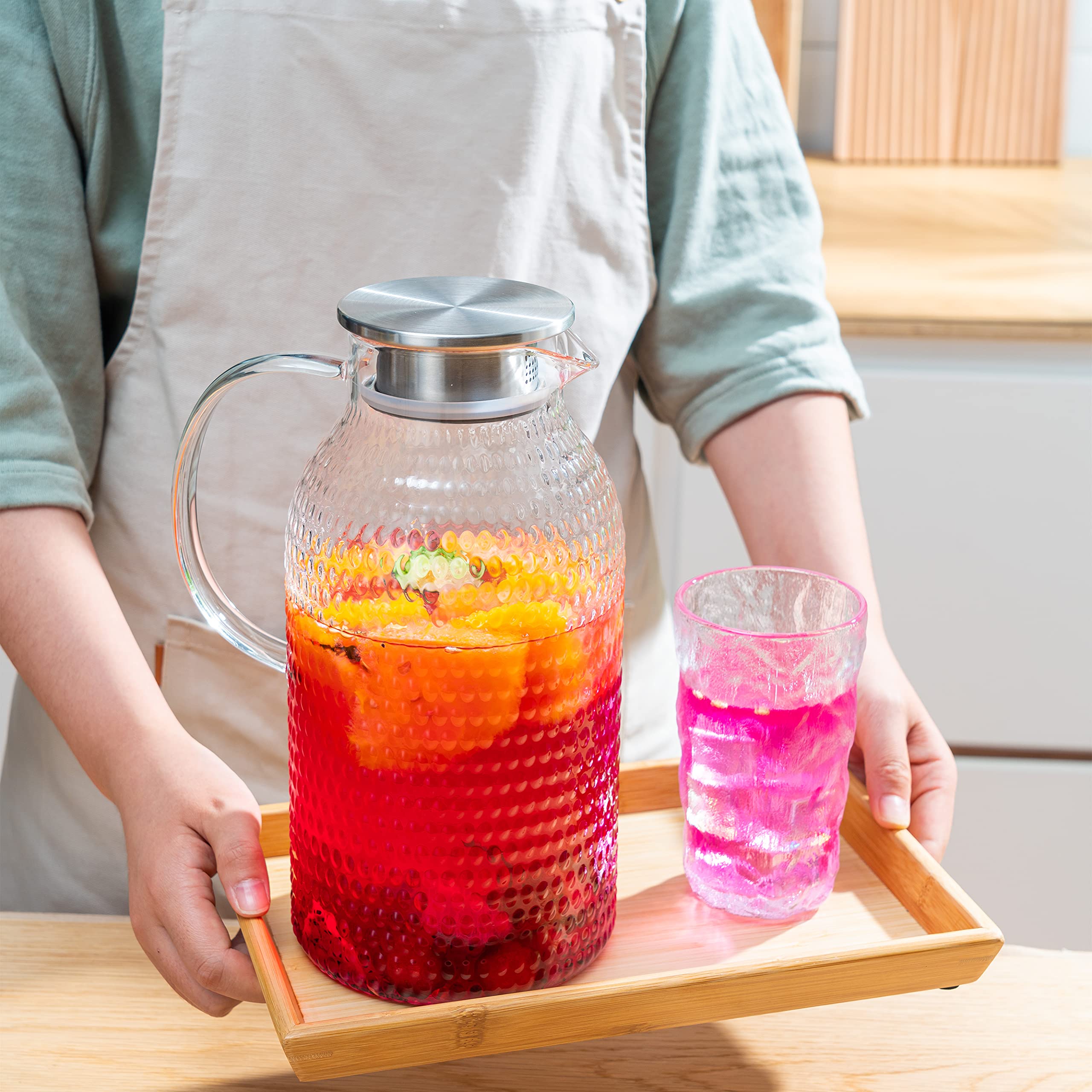 Karafu glass pitcher easy to clean and dishwasher-safe (hand wash recommended)