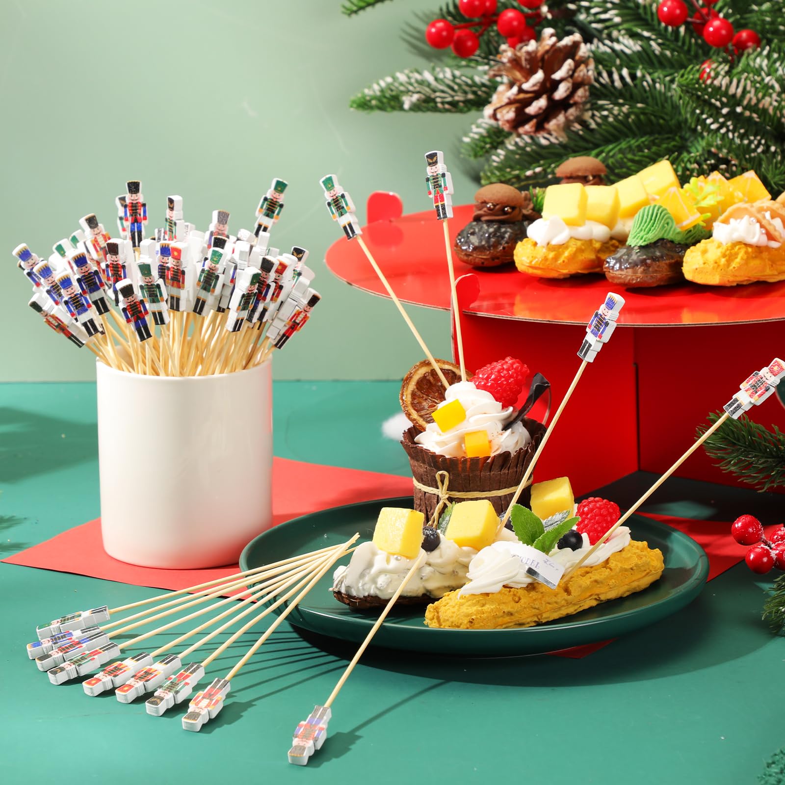 Karenhi festive nutcracker design adds playful charm to holiday plates.