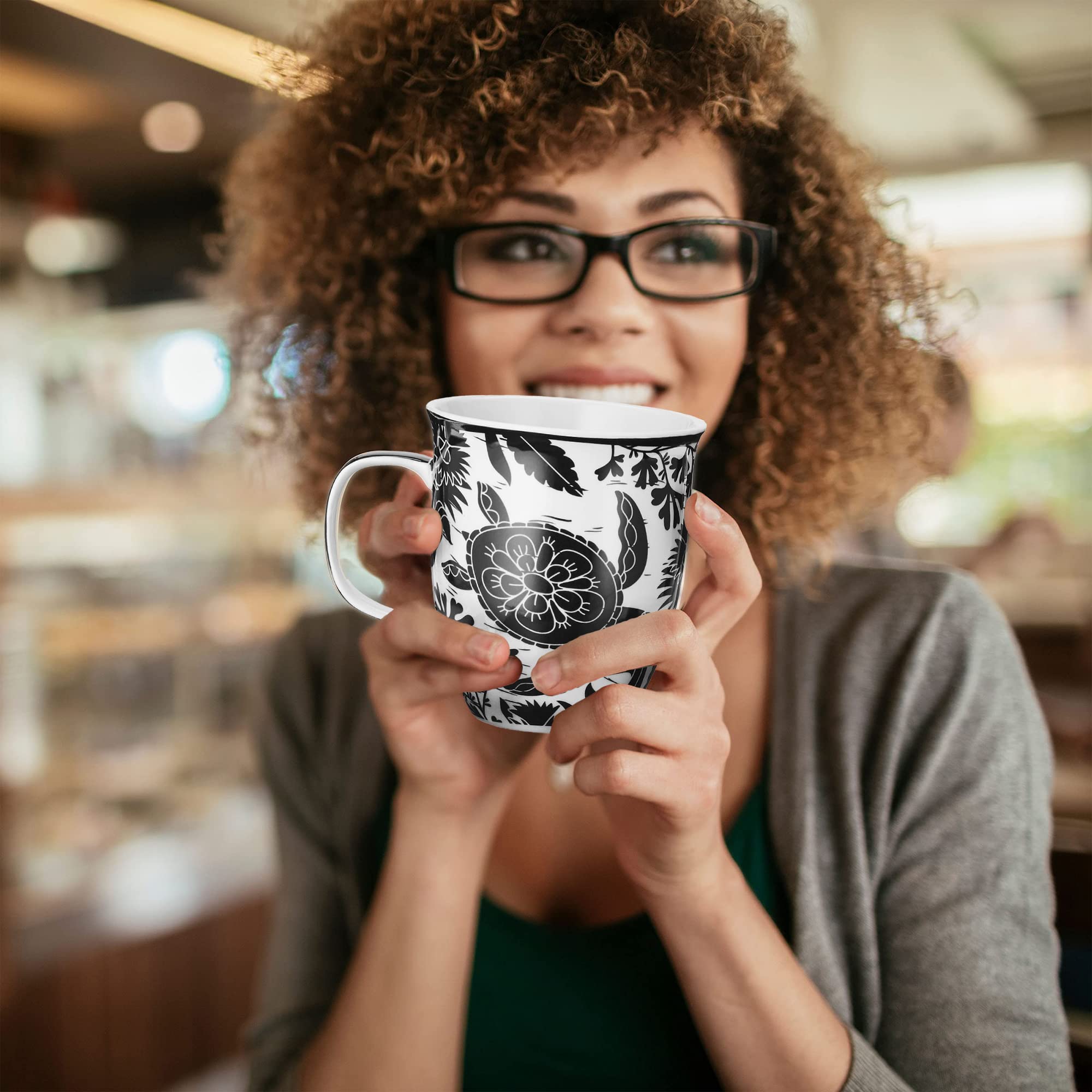 Karma boho mug 14 oz capacity for coffee or tea