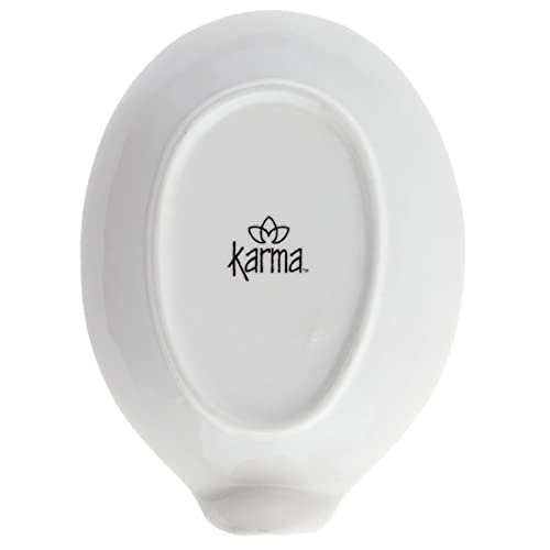 Black and white ceramic Karma spoon rest adds modern kitchen flair
