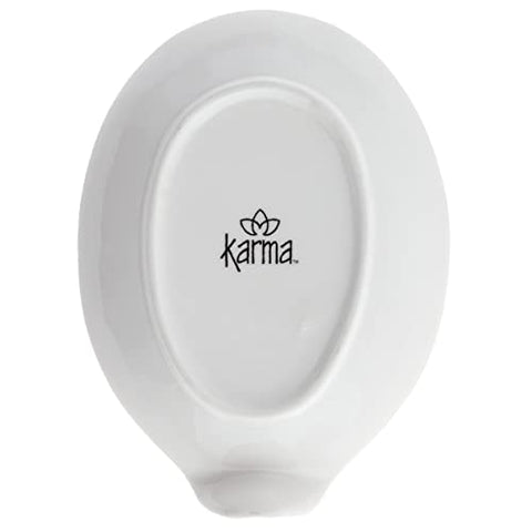 Black and white ceramic Karma spoon rest adds modern kitchen flair