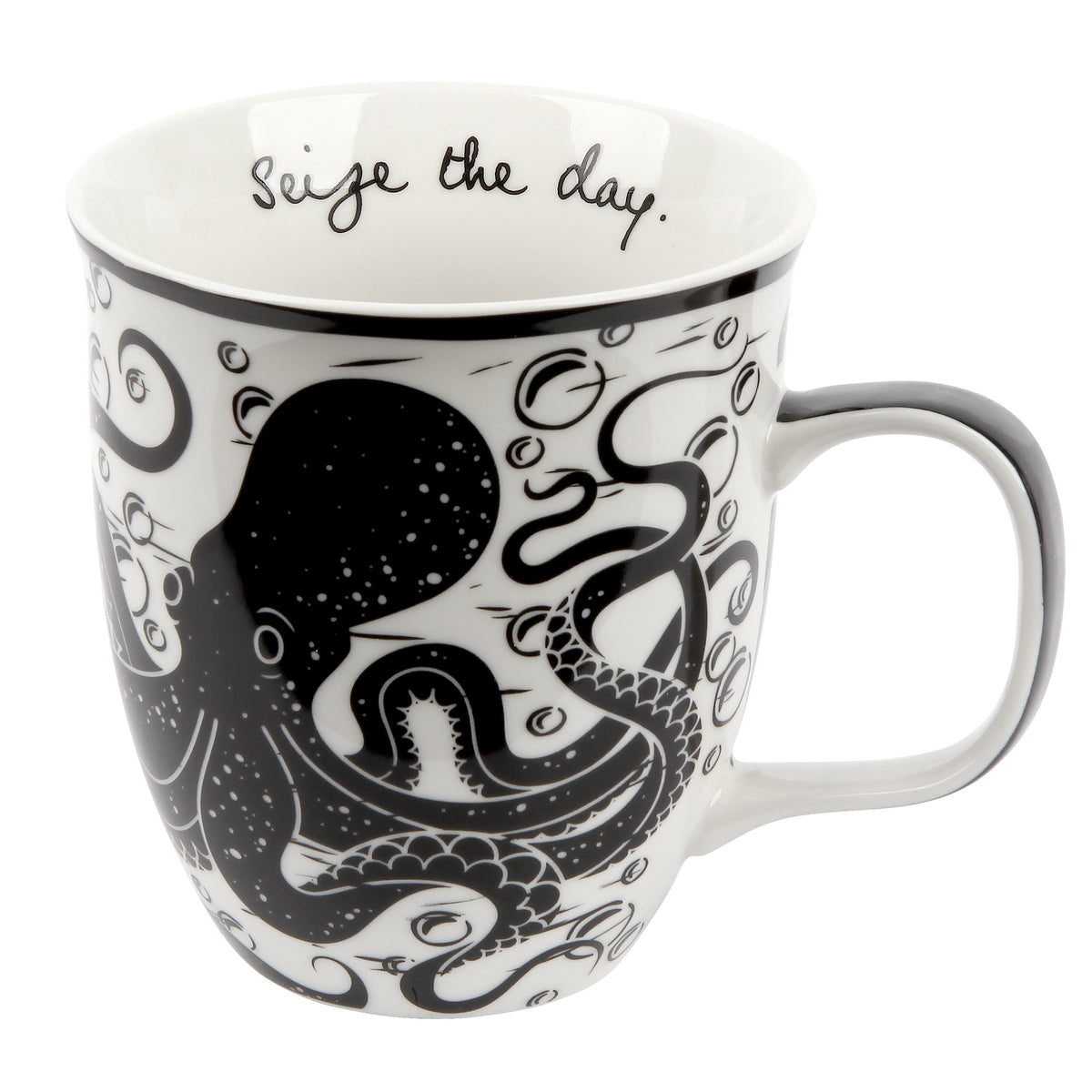 Karma Gifts 14 oz boho octopus mug with a durable handle for daily use.