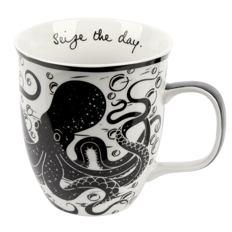 Karma Gifts 14 oz boho octopus mug with a durable handle for daily use.