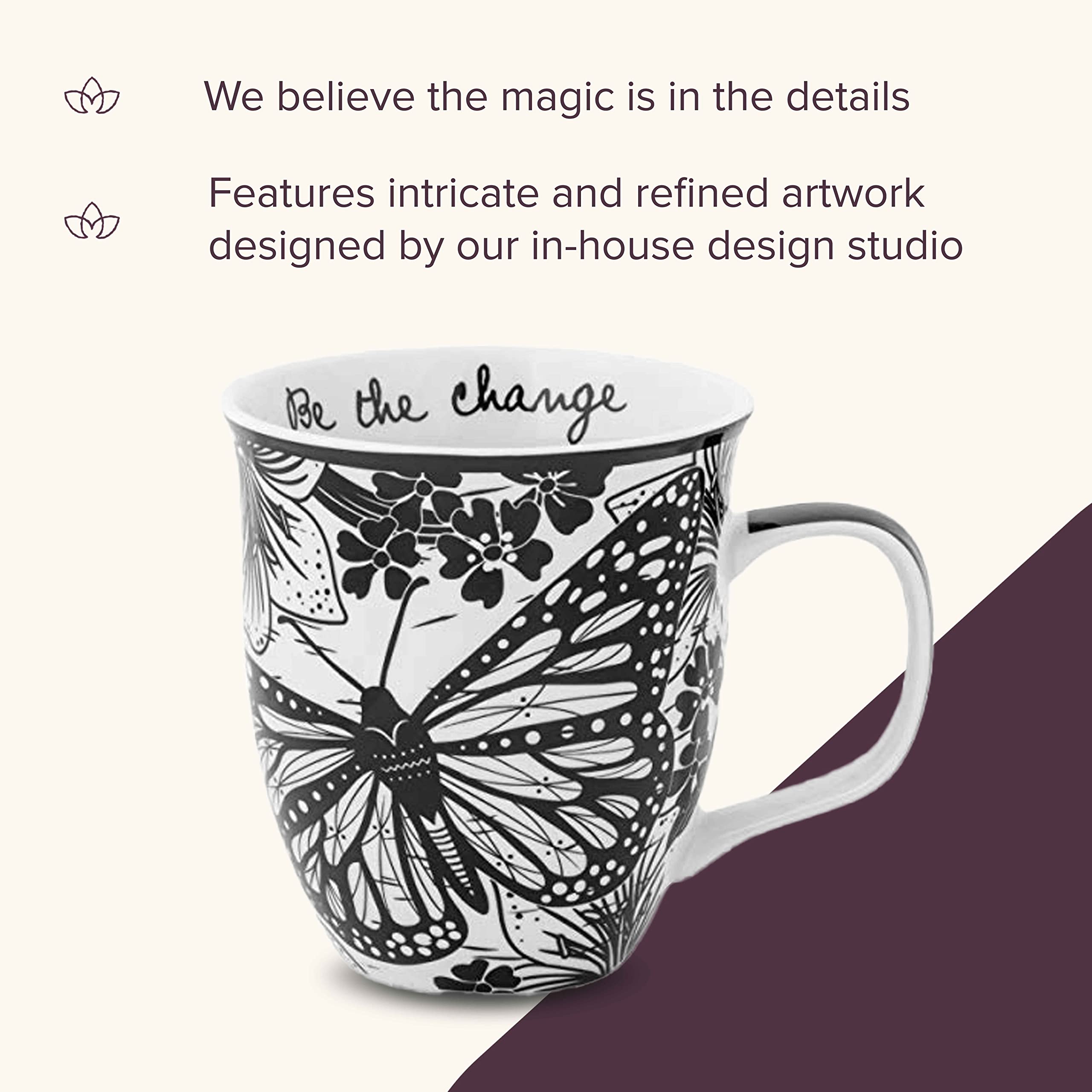 Karma Gifts boho mug offers a cozy tea time companion.