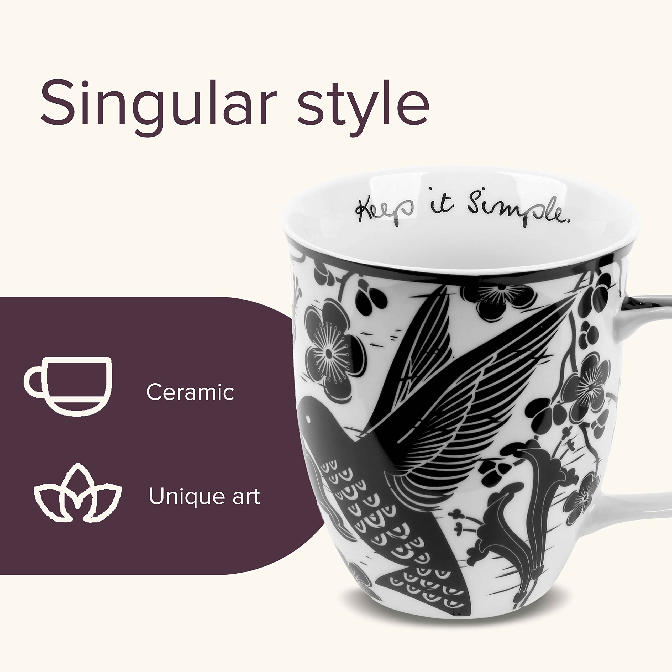 Karma Gifts ceramic coffee mug, microwave-safe and dishwasher-safe for everyday use.