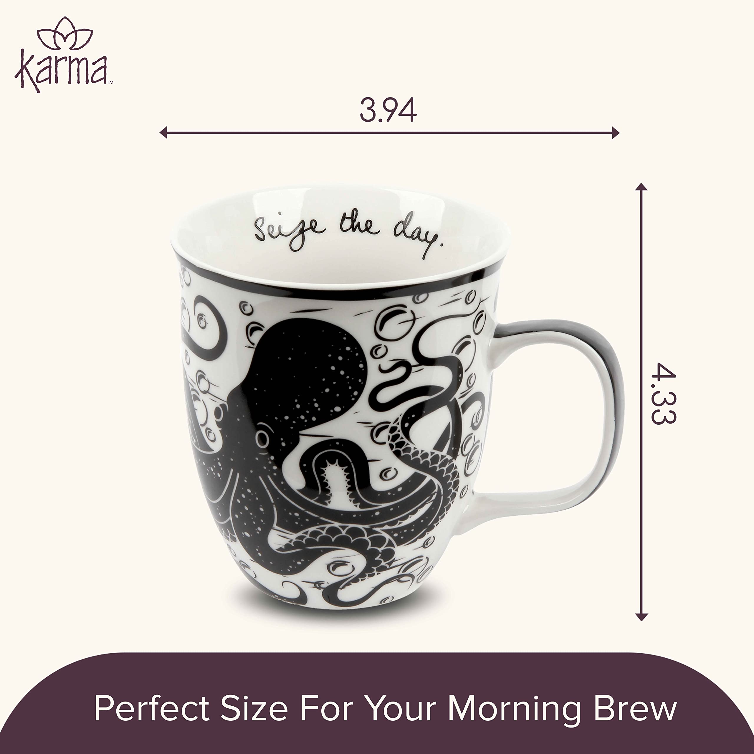 Karma Gifts dishwasher-safe mug for easy cleaning after daily use.