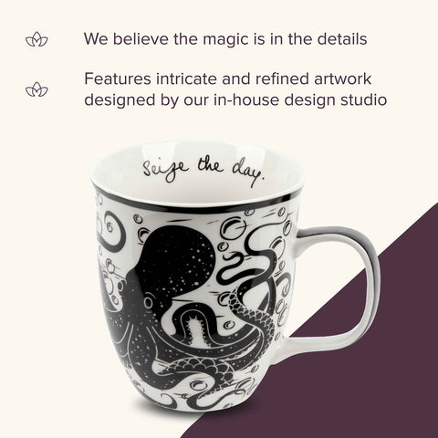 Karma Gifts microwave-safe Boho mug ideal for quick reheats.
