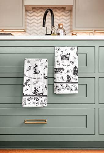 Karma tea towel cotton texture highlights soft, absorbent material.