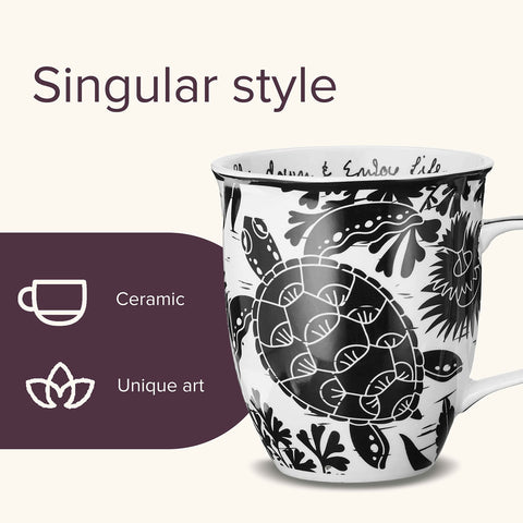 Karma Sea Turtle boho mug illustration detail highlights unique artwork