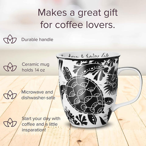Karma Sea Turtle boho mug side view ideal for tea breaks