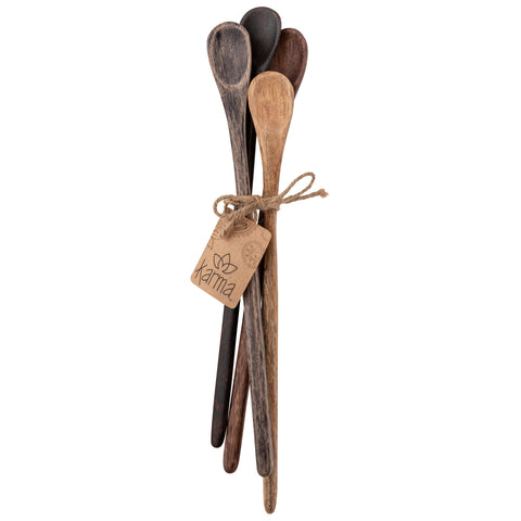 Karma wood tasting spoons ready for mixing and tasting