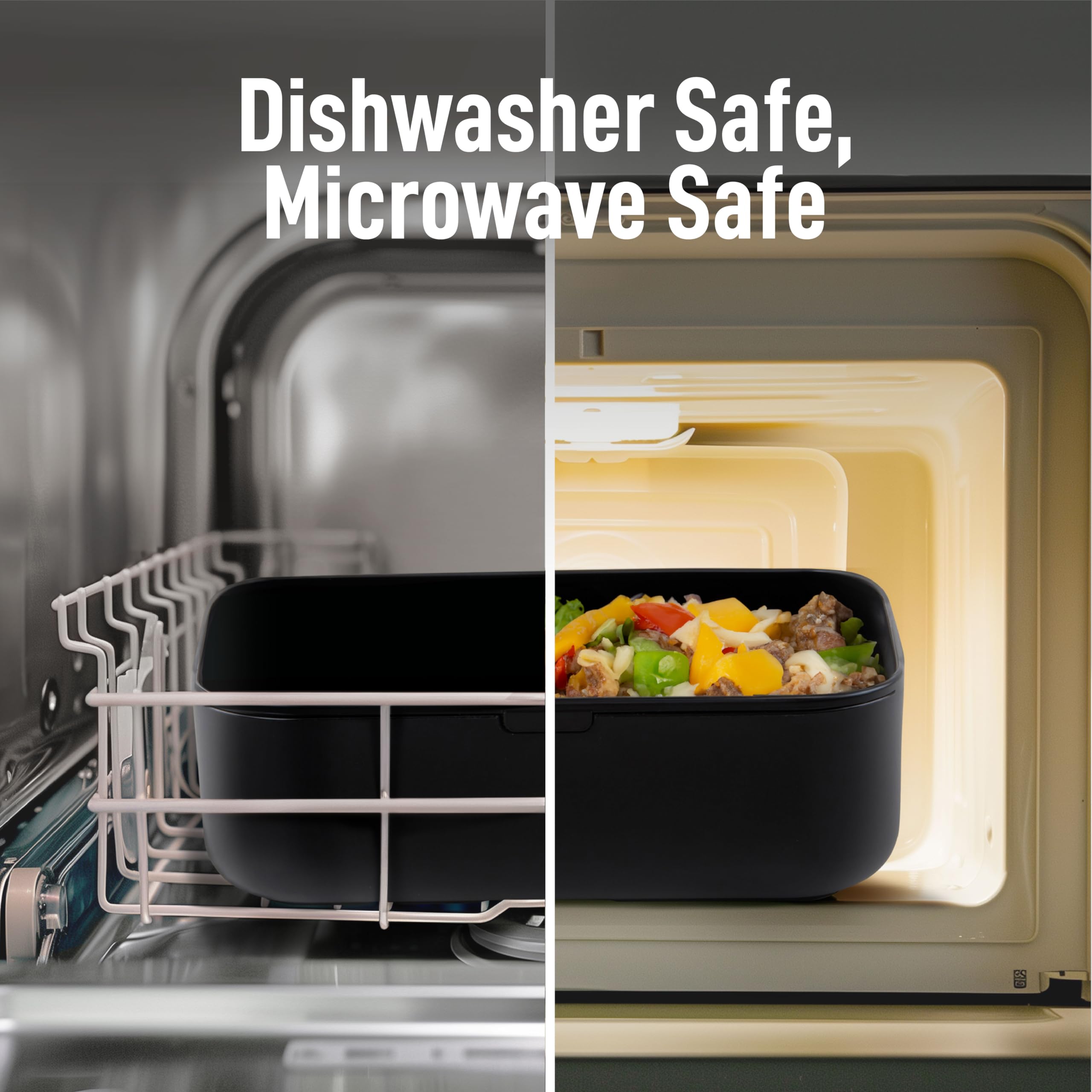 Removable dividers let you customize spacing for different meals.