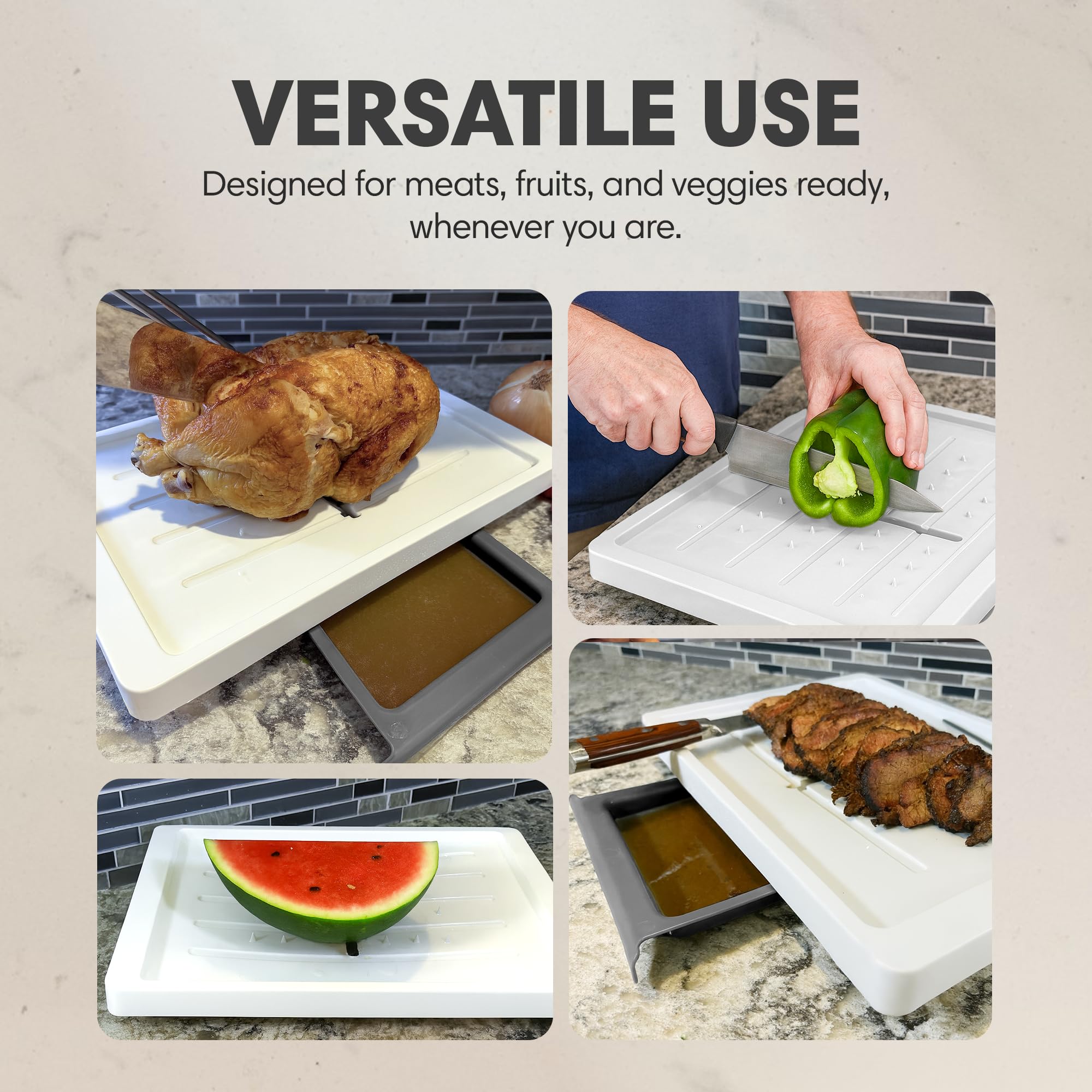 Karving King cutting board non-slip feet for stable slicing