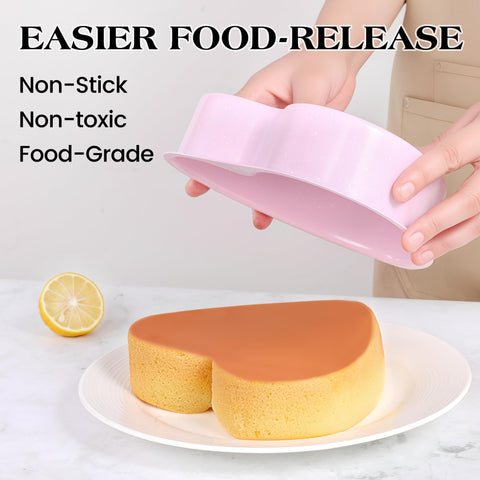 KASHME 6-inch heart pan release, easy unmolding with nonstick coating.