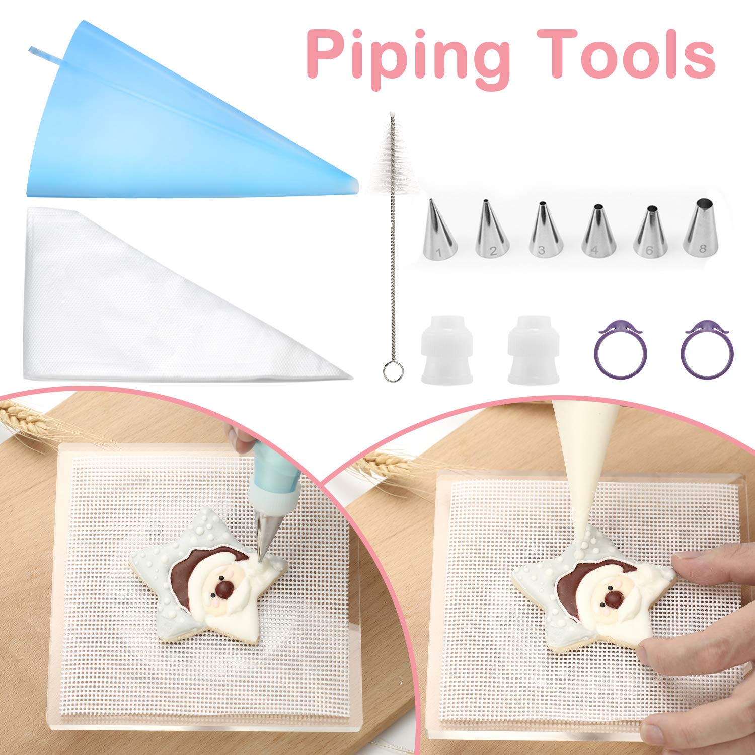 Kasmoire decorating tools and mixing utensils for precise icing work
