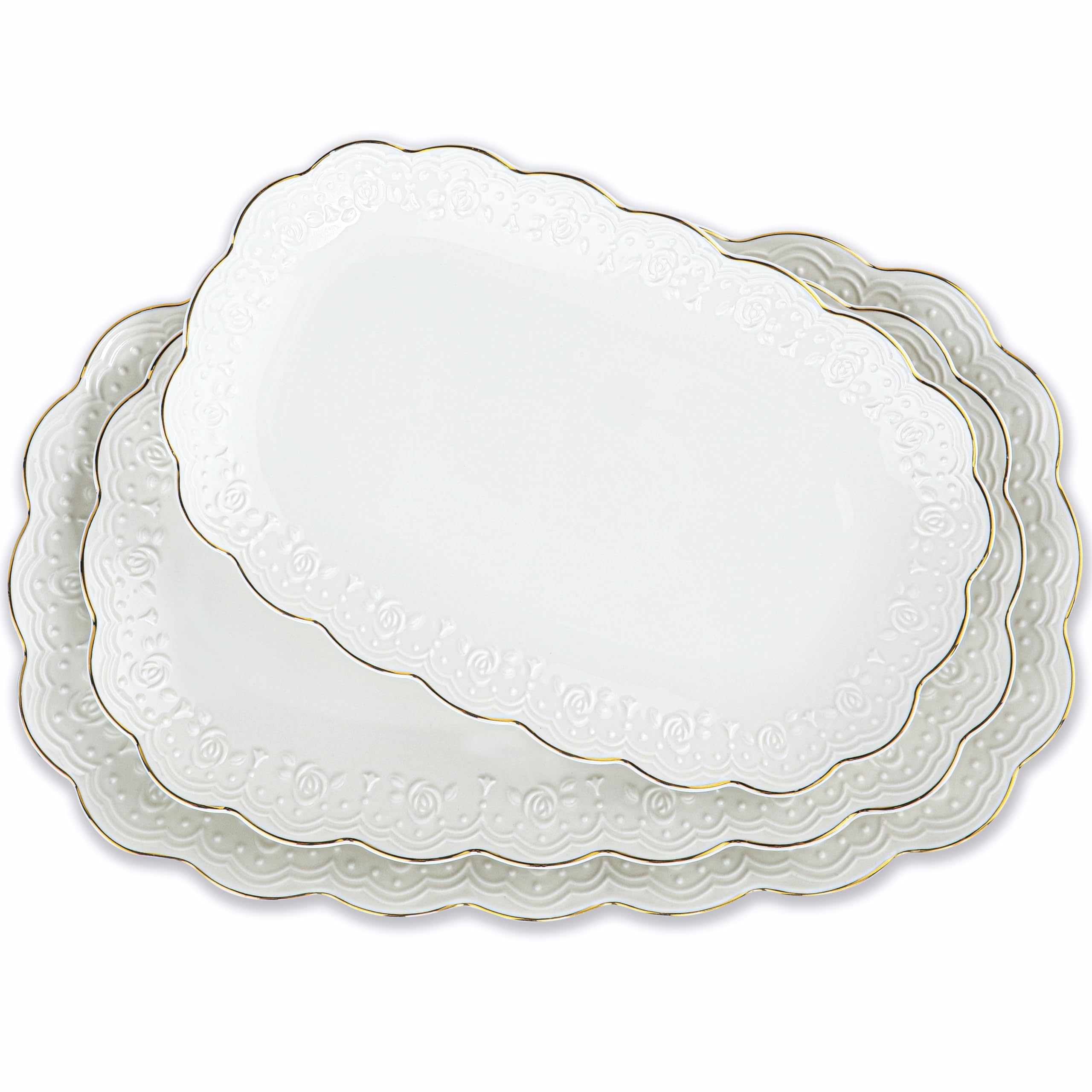 Kassel 14-inch oval ceramic platter for elegant party servings