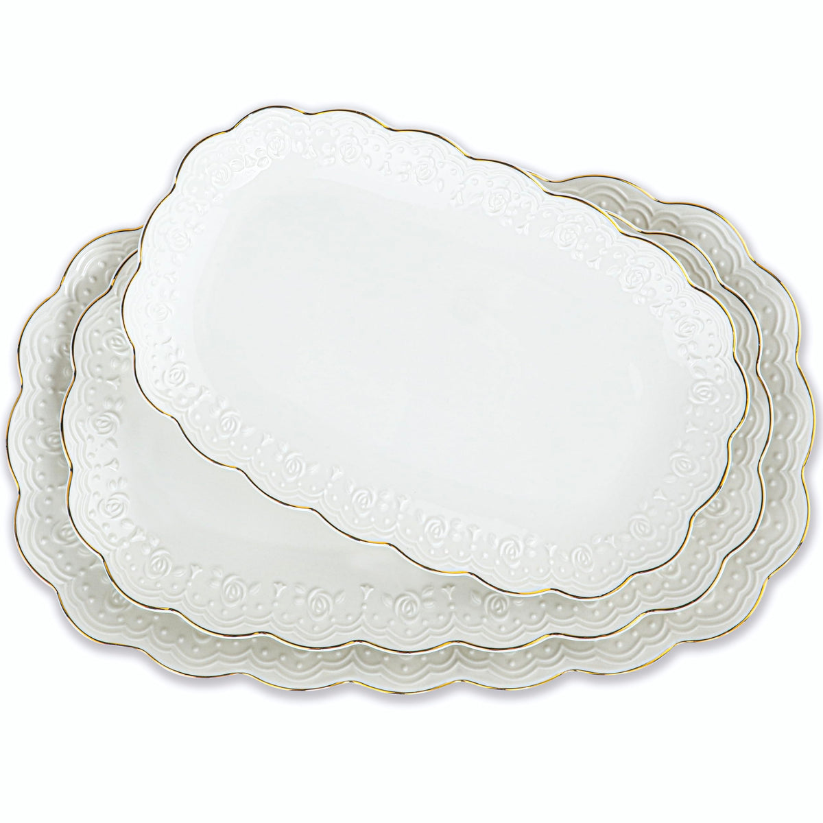 Kassel 14-inch oval ceramic platter for elegant party servings