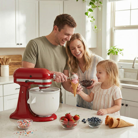 KassunKoch-freezer-bowl-preparation shows ready-to-use freezer bowl for creamy results.