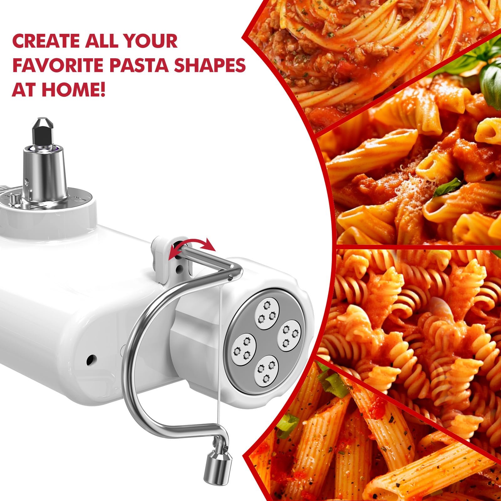 KassunKoch tool-free setup shown snapping onto KitchenAid