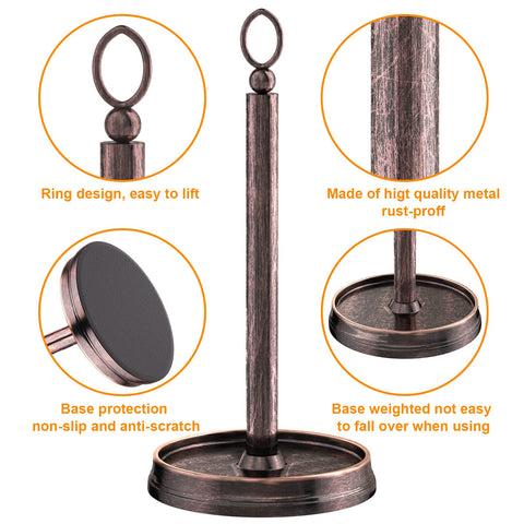 Kasunto paper towel holder fits compact countertops with a 7.1-inch square base.