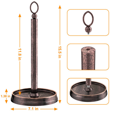 Kasunto paper towel holder top ring enables easy lift and quick access.