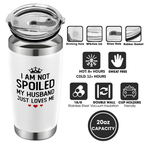 KatAndNat travel-friendly tumbler, spill-free for home, car, and outdoors.