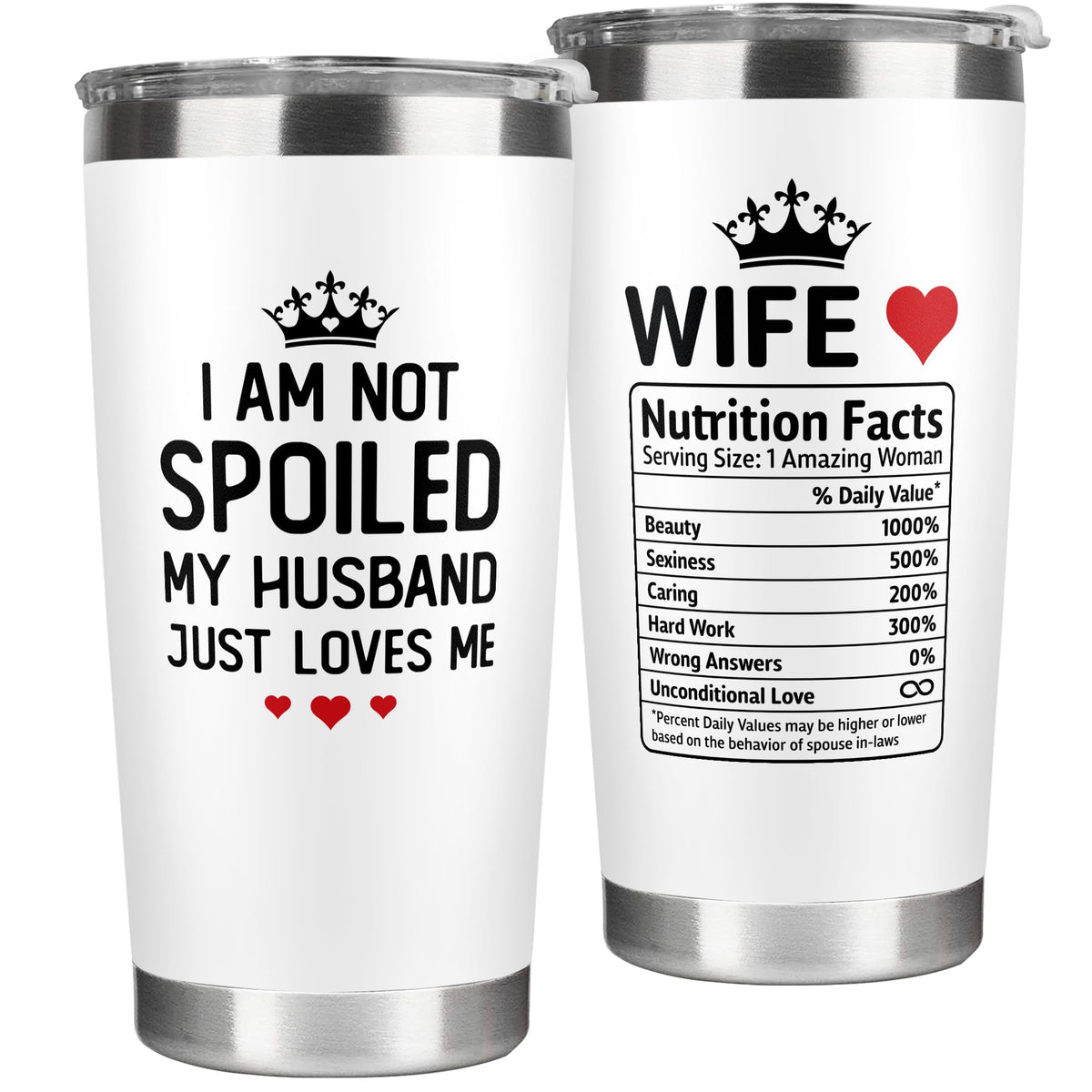 KatAndNat 20 oz wife gift tumbler, ideal anniversary keepsake for her daily beverage.