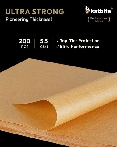 Katbite 55gsm ultra-thick parchment paper boosts reliability for intricate pastries.