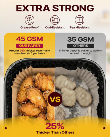 Katbite air fryer liners rectangles 130pcs for dual-basket use.