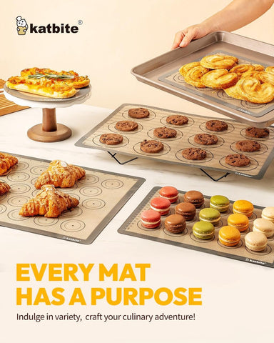Katbite mats handle -40 to 500 F for oven and microwave versatility.