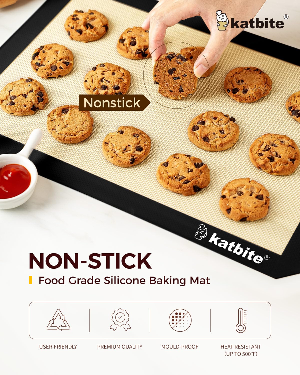 Katbite half-sheet mat close-up shows durable, thick design.