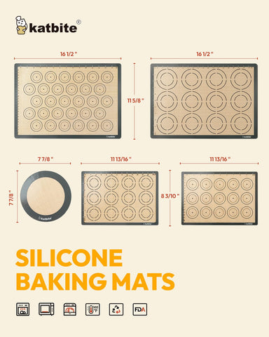 Katbite half-sheet silicone mat ensures even heat for consistent browning.