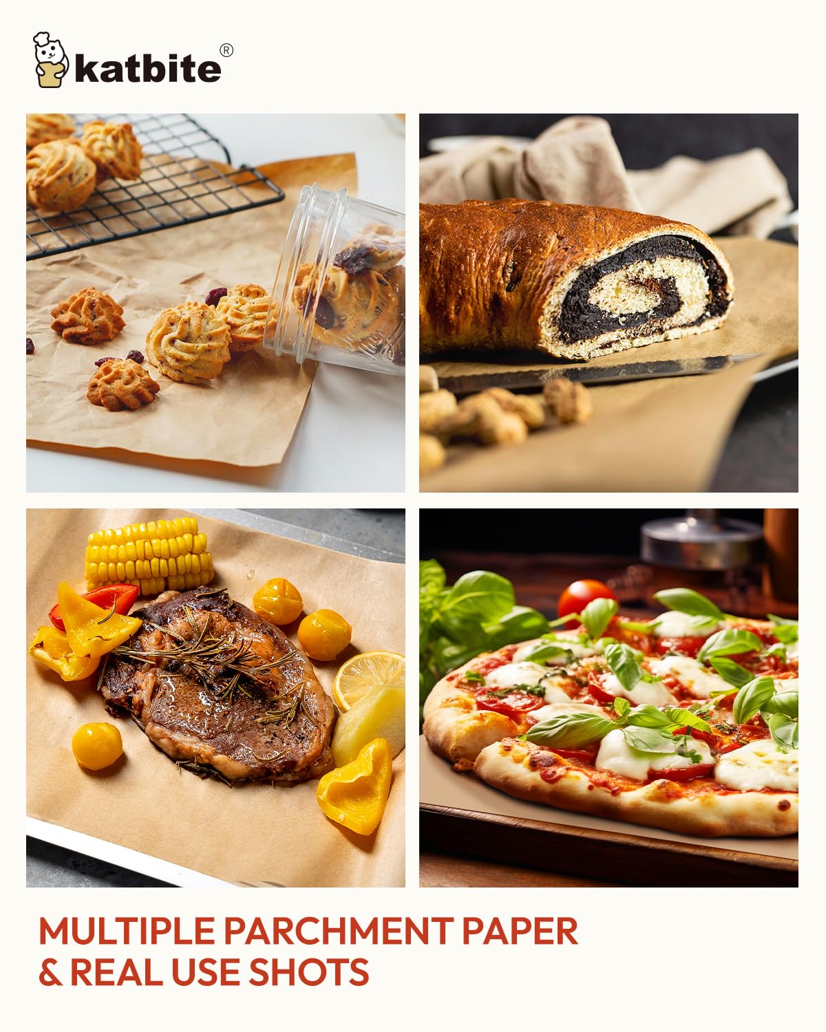 Katbite heat-resistant parchment works in oven, microwave, air fryer.