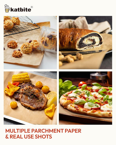 Katbite heat-resistant parchment works in oven, microwave, air fryer.