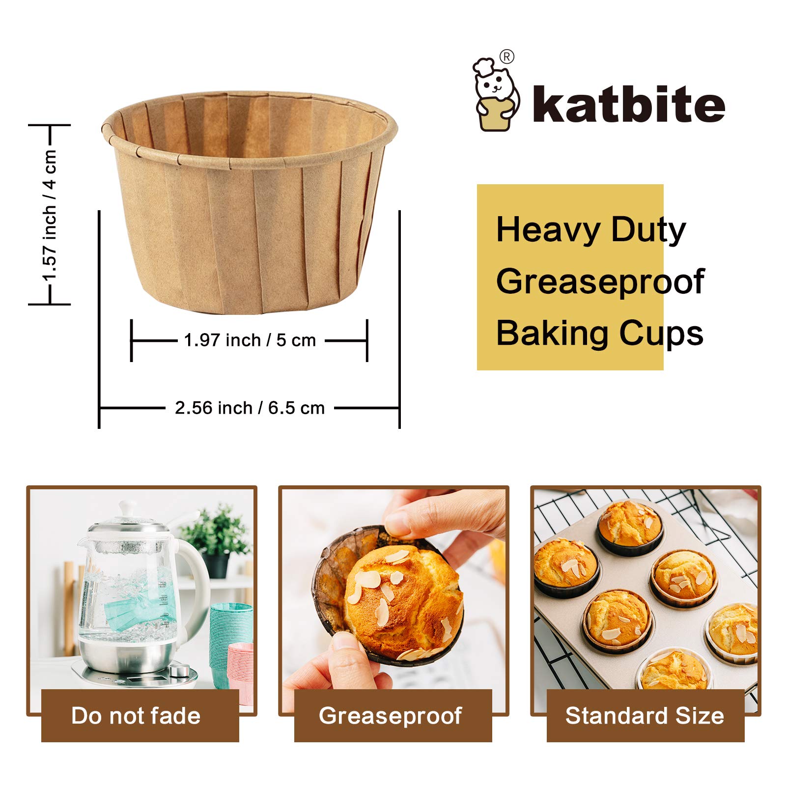 Katbite parchment cupcake liners in brown color add rustic charm to muffins
