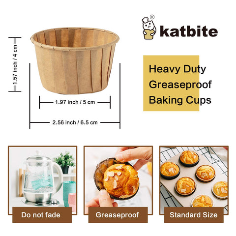 Katbite parchment cupcake liners in brown color add rustic charm to muffins