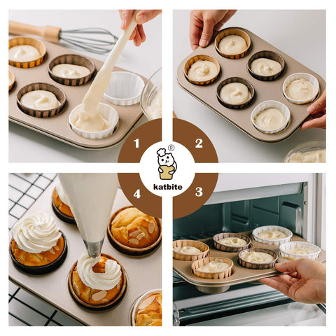 Katbite parchment cupcake liners stacked neatly for compact storage