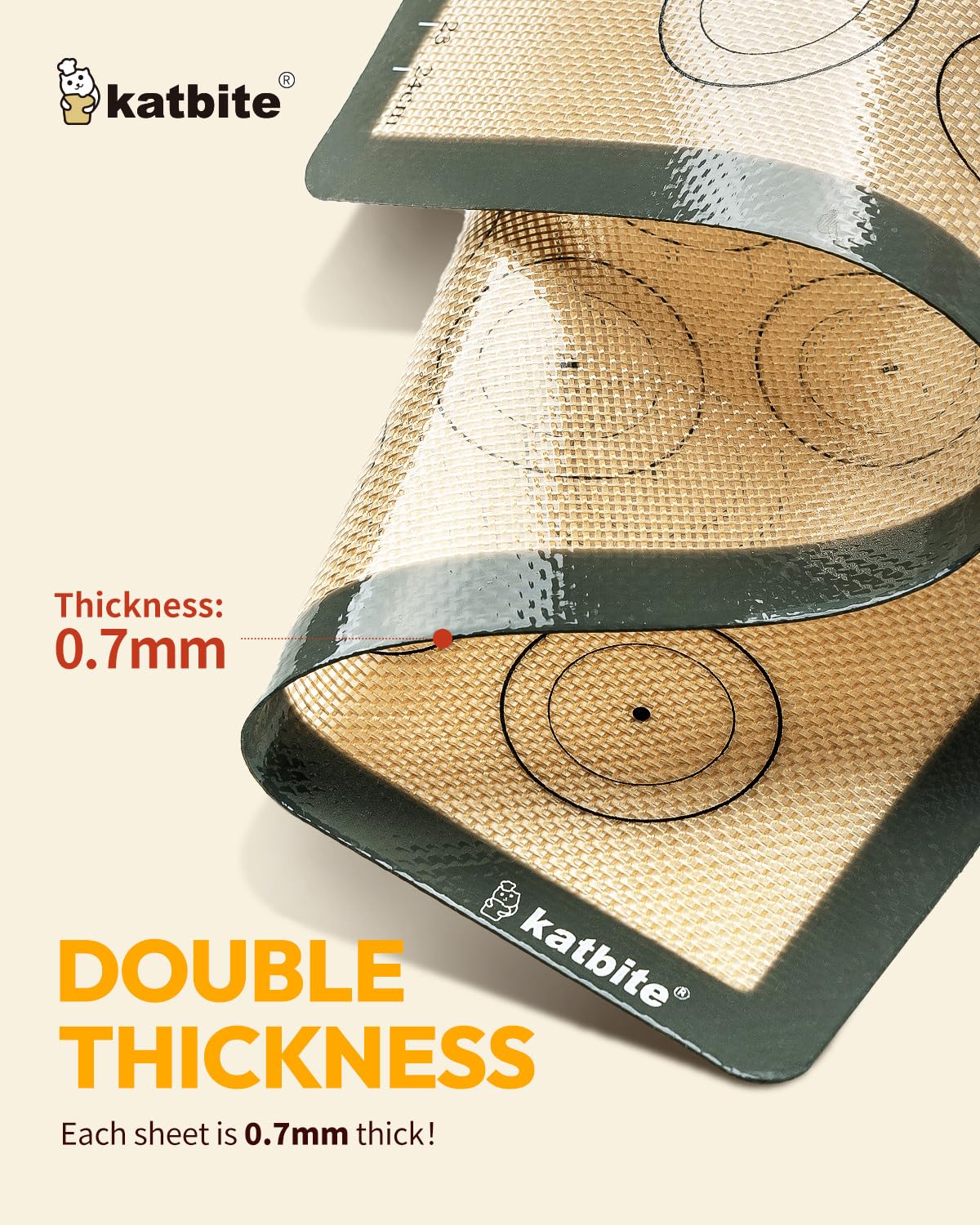 Katbite quarter-sheet mat for compact baking and easy food release.