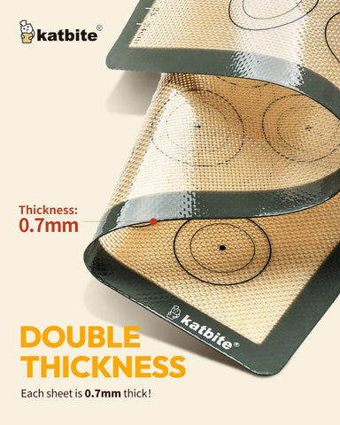 Katbite quarter-sheet mat for compact baking and easy food release.