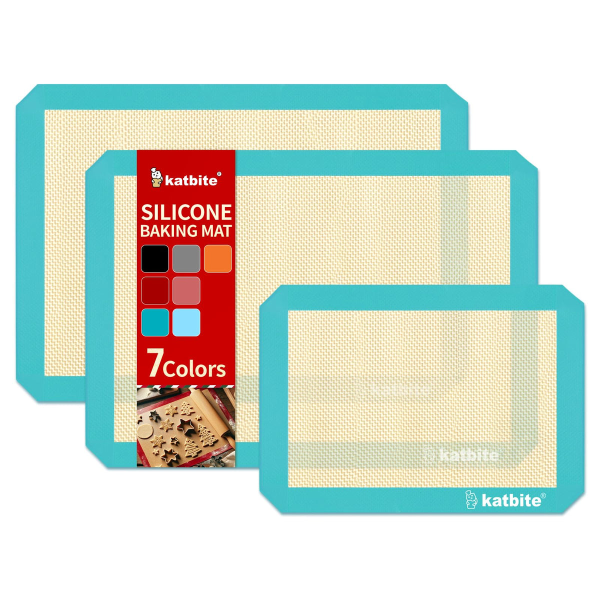 Katbite dark blue half-sheet silicone baking mat for effortless nonstick baking and easy release.