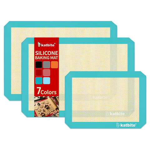 Katbite dark blue half-sheet silicone baking mat for effortless nonstick baking and easy release.