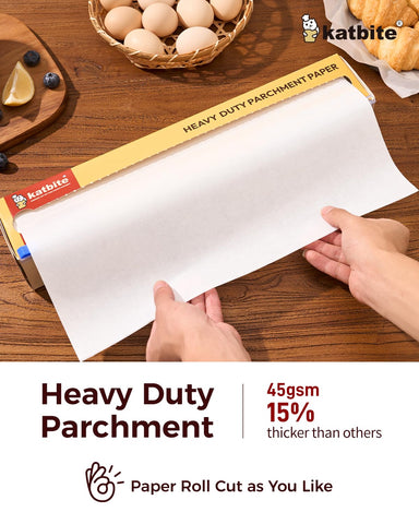 Katbite 2-pack parchment paper inside box for continuous baking.