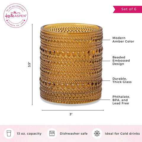 Kate Aspen 10 oz amber glass is perfect for juice or beverages.