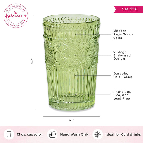 Kate Aspen gift-ready drinking glasses suitable for entertaining.