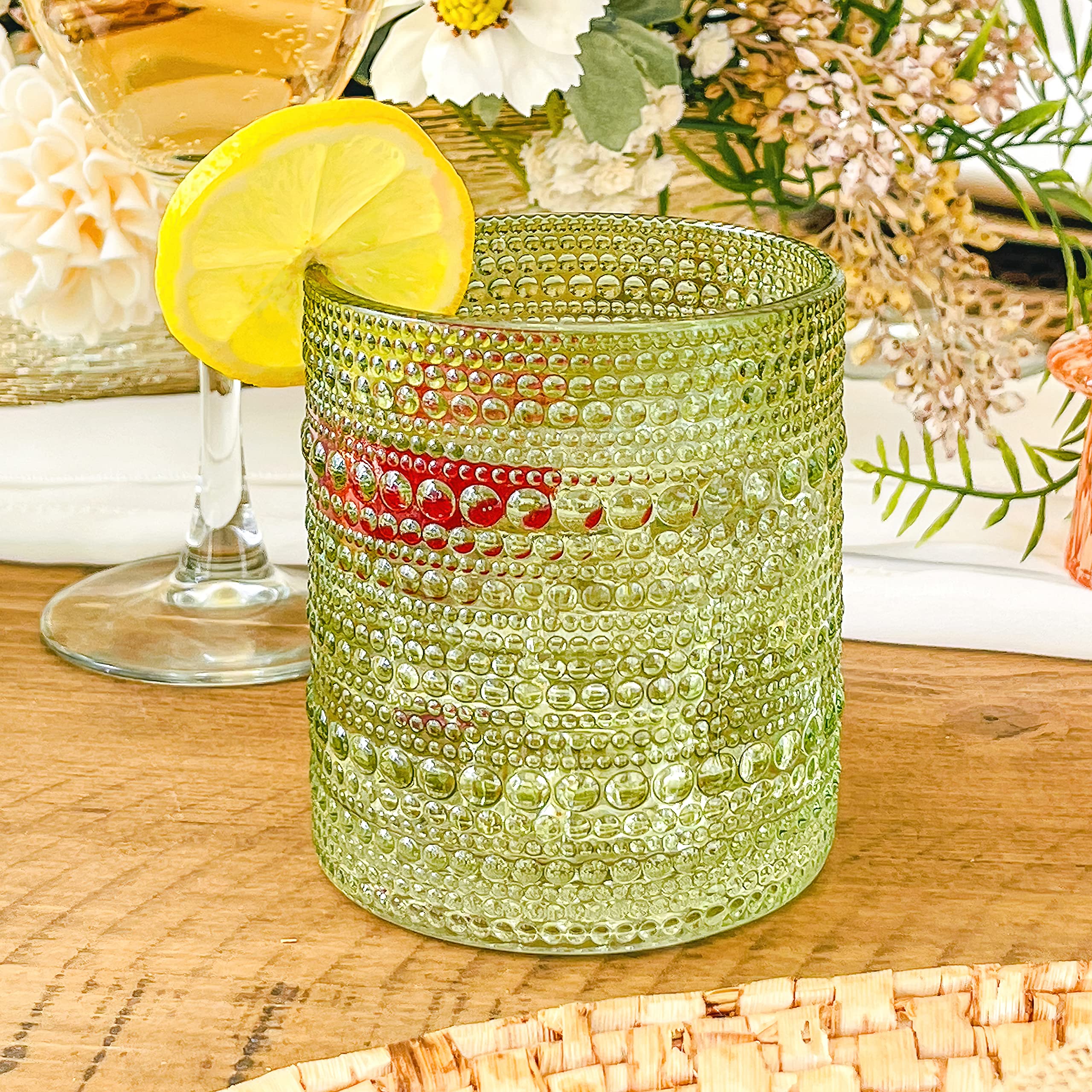 Care reminder for Kate Aspen Sage Green Hobnail Beaded Glasses