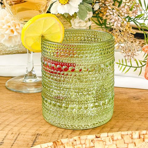 Care reminder for Kate Aspen Sage Green Hobnail Beaded Glasses