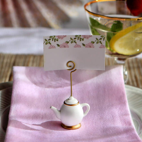 Gold spiral stems on Kate Aspen Tea Time Whimsy holders