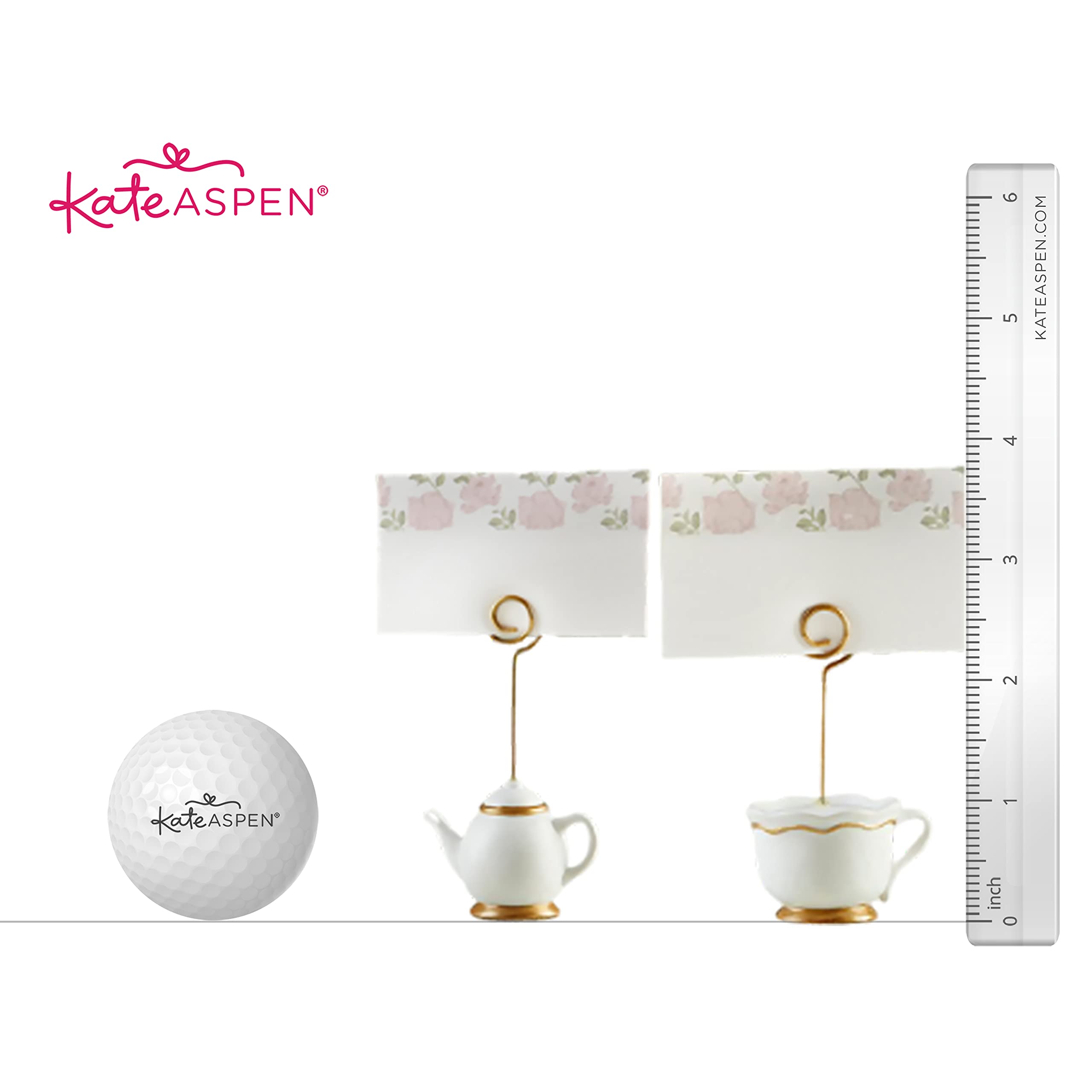 Kate Aspen Tea Time Whimsy teacup base keeps cards upright