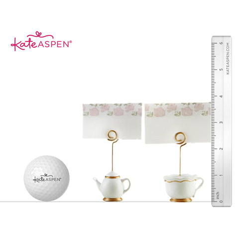Kate Aspen Tea Time Whimsy teacup base keeps cards upright